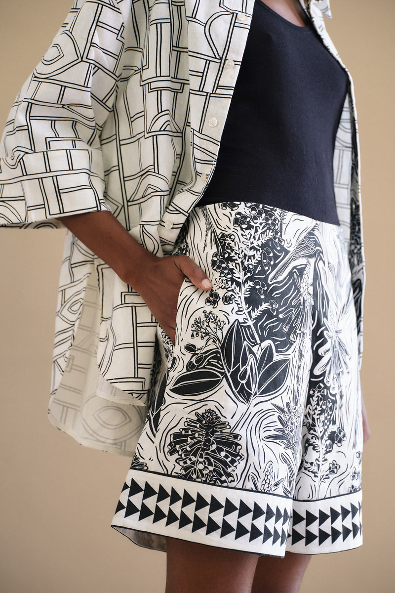 Palazzo Shorts - Lino Print