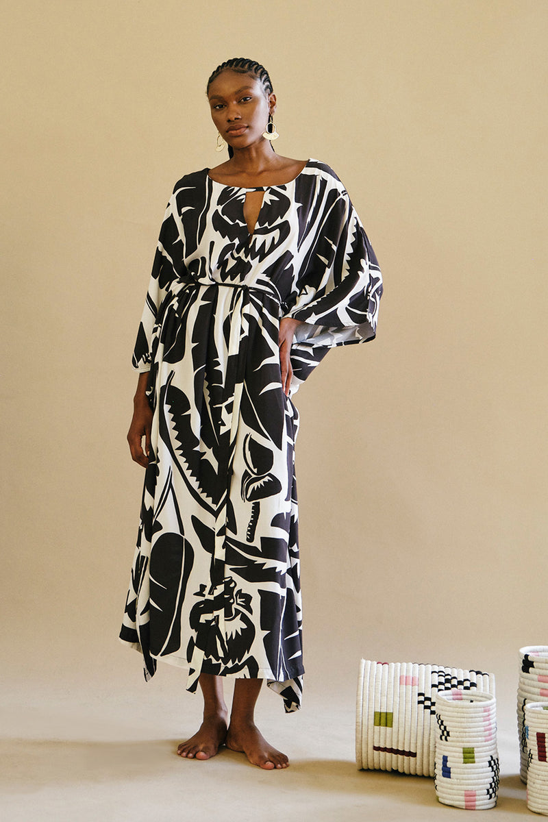 Boubou Dress - Banana Leaf Print Large / Extra-Large Boubou Dress - Banana Leaf Print Large / Extra-Large