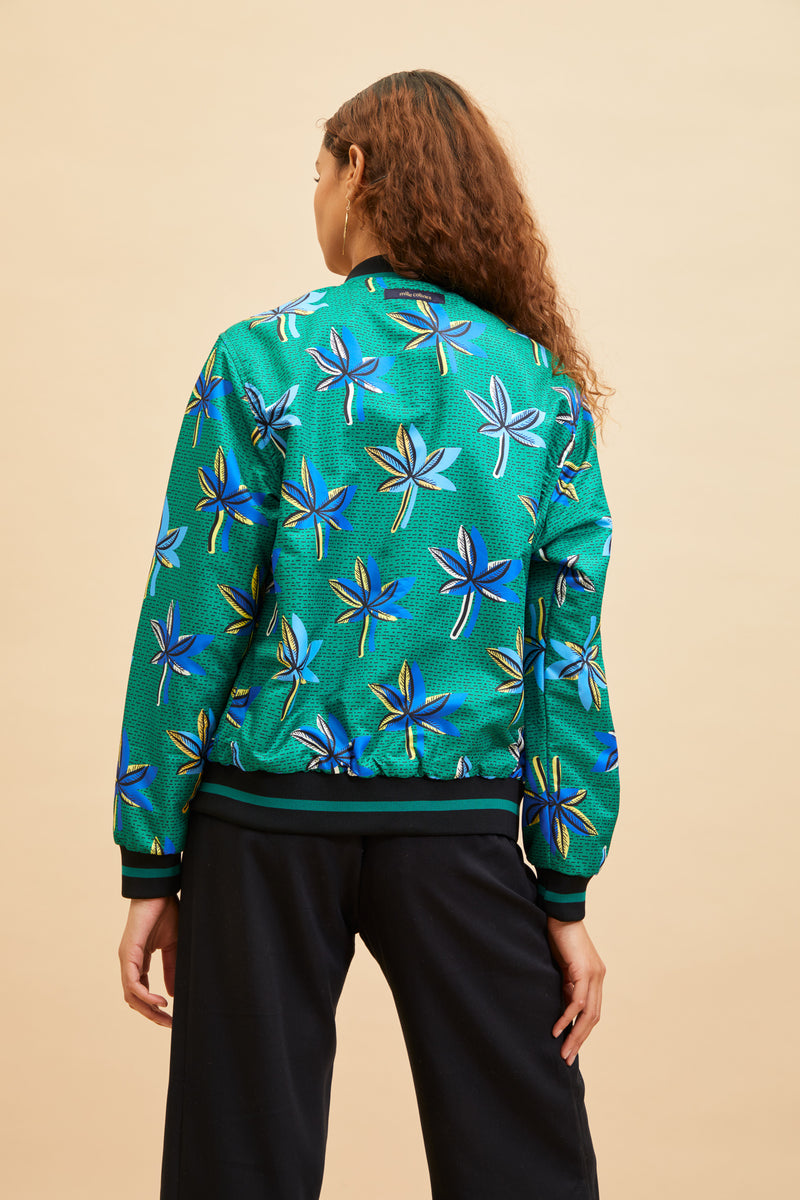 Reversible Unisex Akazi Bomber - Palm/Watermelon